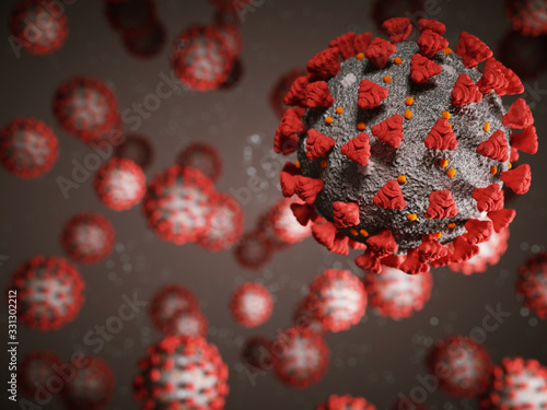 Coronavirus or Covid-19 cell pandemic virus photo