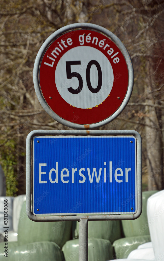 Ederswiler JU, Ortsschild