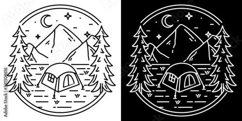 Monoline Camp Design Badge