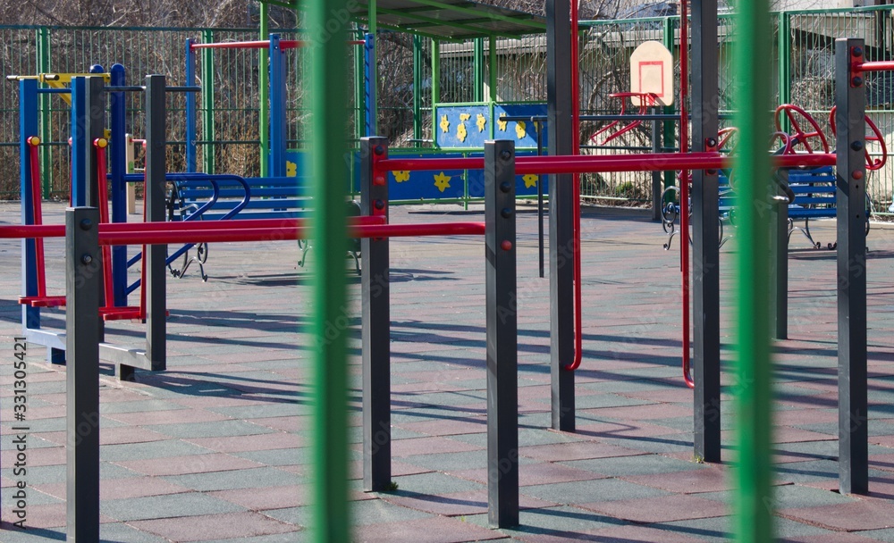 deserted playground due to coronavirus quarantine deserted playground due to coronavirus quarantine