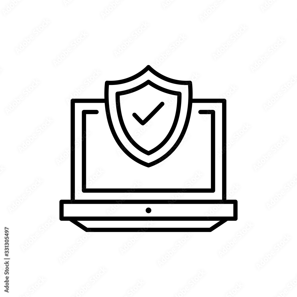 Virus Protection Vector icon Line Illustration. Virus Protection Vector icon Line Illustration.