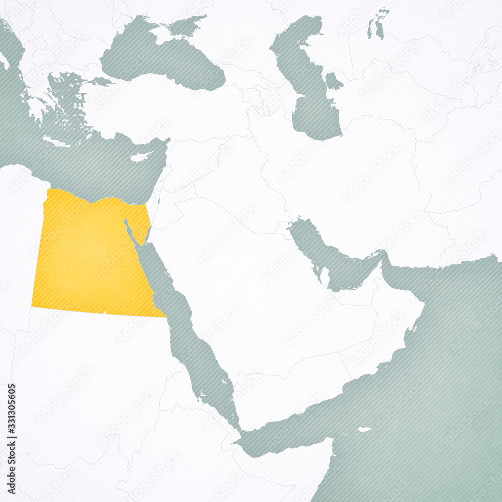 Map of Middle East - Egypt