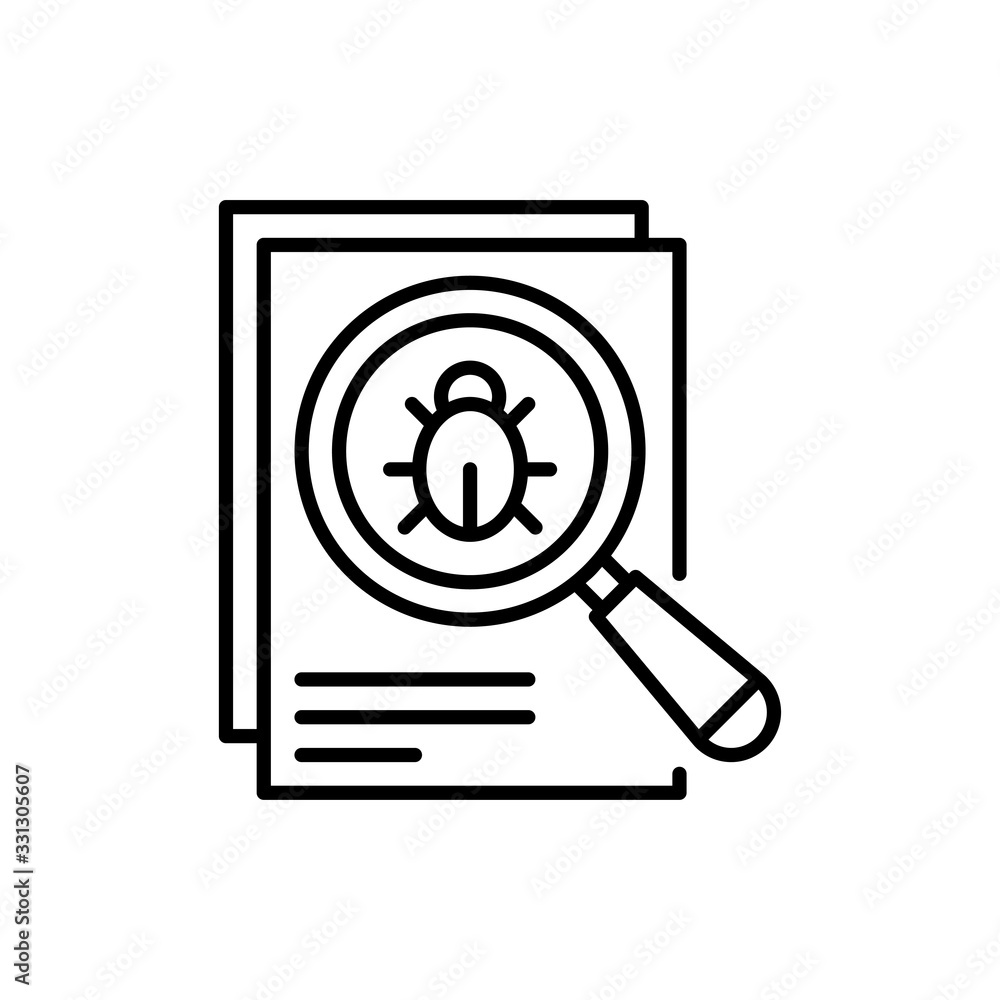 Virus Scanning Vector icon Line Illustration. Virus Scanning Vector icon Line Illustration.