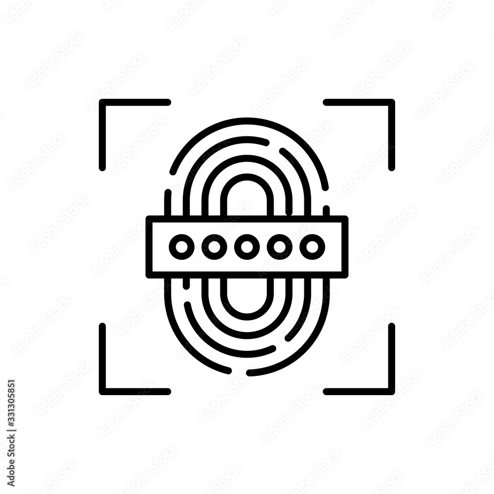 Fingerprint Unlock Vector icon Line Illustration. Fingerprint Unlock Vector icon Line Illustration.