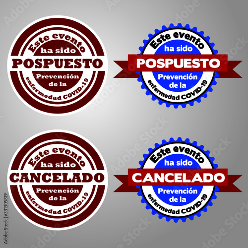 Stamps for canceling and postponing events during the COVID-19 pandemic