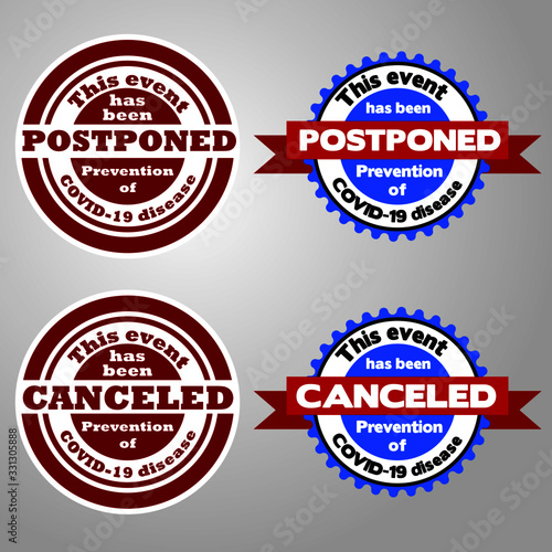 Stamps for canceling and postponing events during the COVID-19 pandemic
