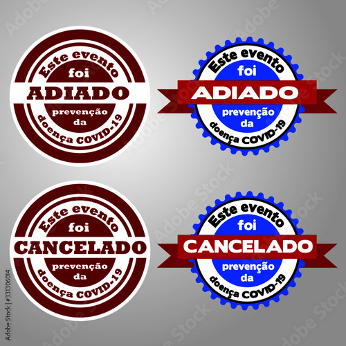 Stamps for canceling and postponing events during the COVID-19 pandemic