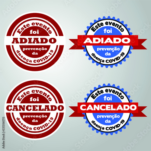Stamps for canceling and postponing events during the COVID-19 pandemic