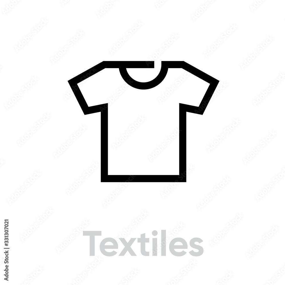 Textiles recycling icon. Editable line vector. Textiles recycling icon. Editable line vector.