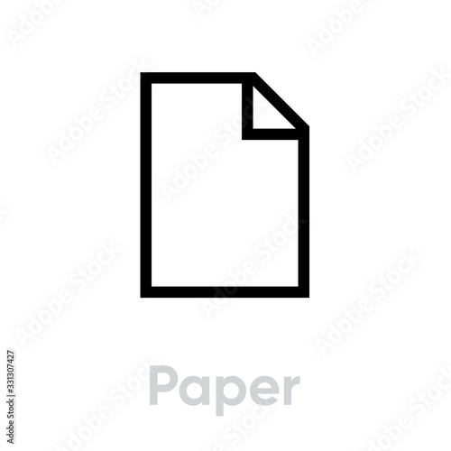 Paper recycling icon. Editable line vector.