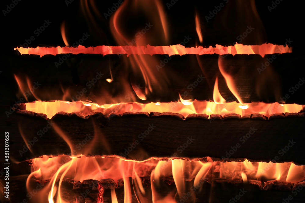 Fire and boards, background