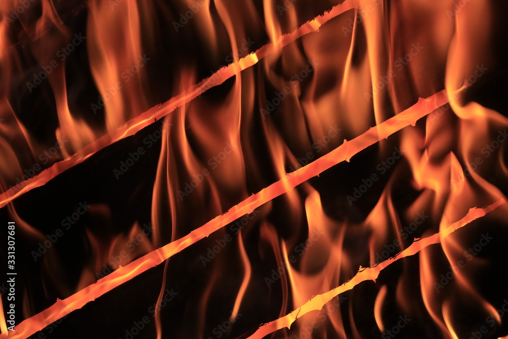 Fire and boards, background