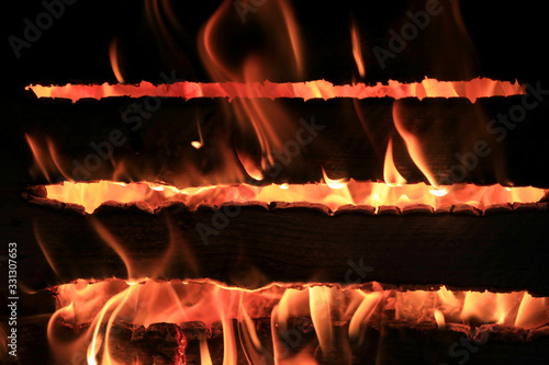 Obraz na płótnie Fire and boards, background w salonie