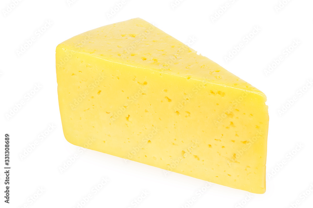 Cut of cheese isolated on a white background