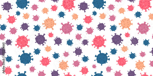 Quarantine, stop coronavirus epidemic design seamless pattern