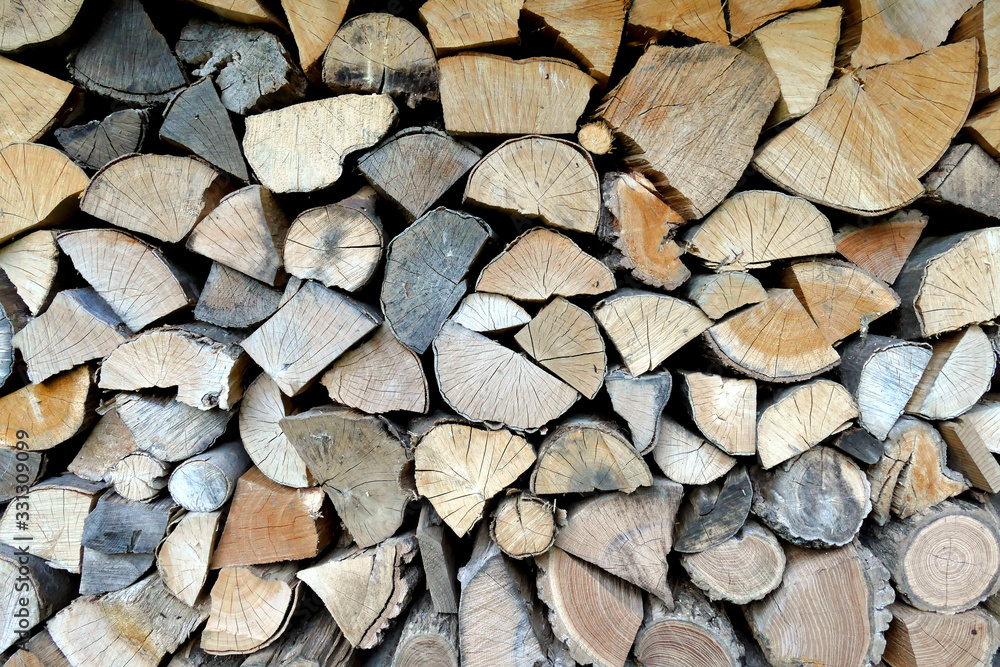 composition of wooden logs cut into pieces composition of wooden logs cut into pieces