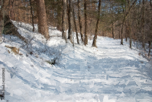 Impressionistic Style Artwork of a Winter Trail © rck