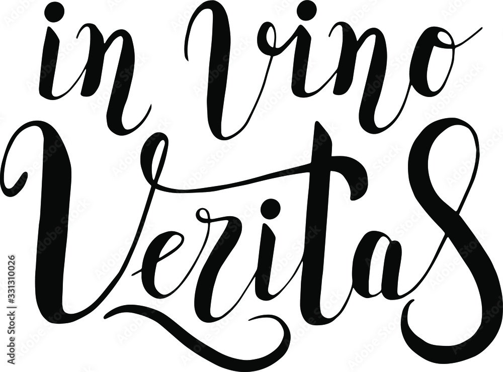 In vino veritas Wine lettering vector In vino veritas Wine lettering vector