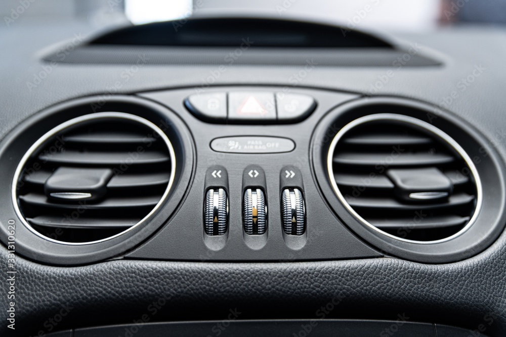 Modern car air conditioner and ventilation system.