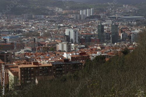 Panoramic view of the town of Bilbao