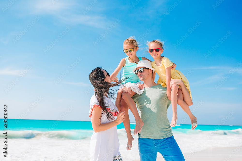 Young family on vacation have a lot of fun Young family on vacation have a lot of fun