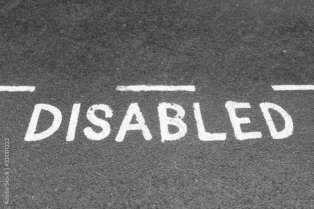 Disabled parking space signalization on the pavement Disabled parking space signalization on the pavement