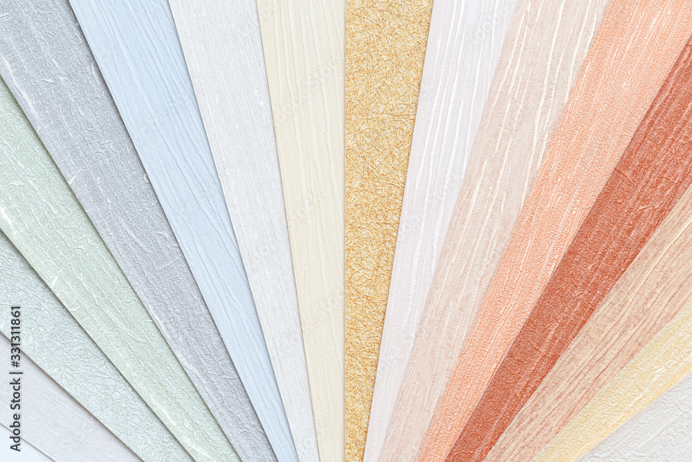 Samples for selecting the color of the interior walls. Book of