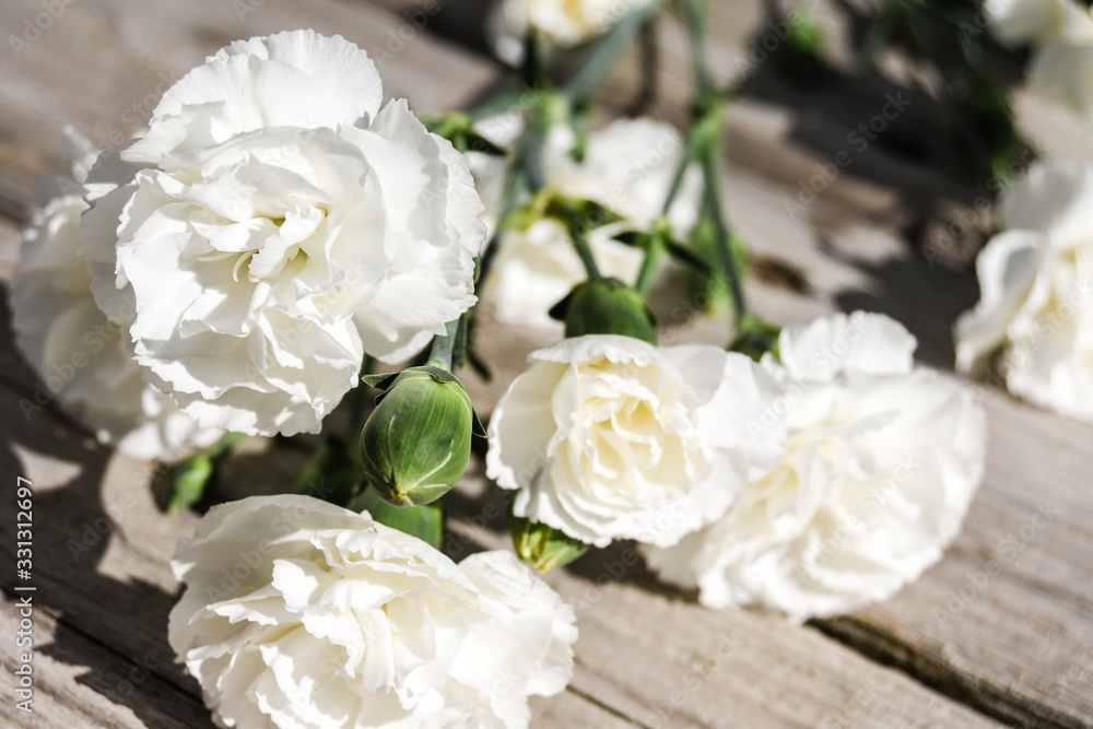 White mini carnations White mini carnations