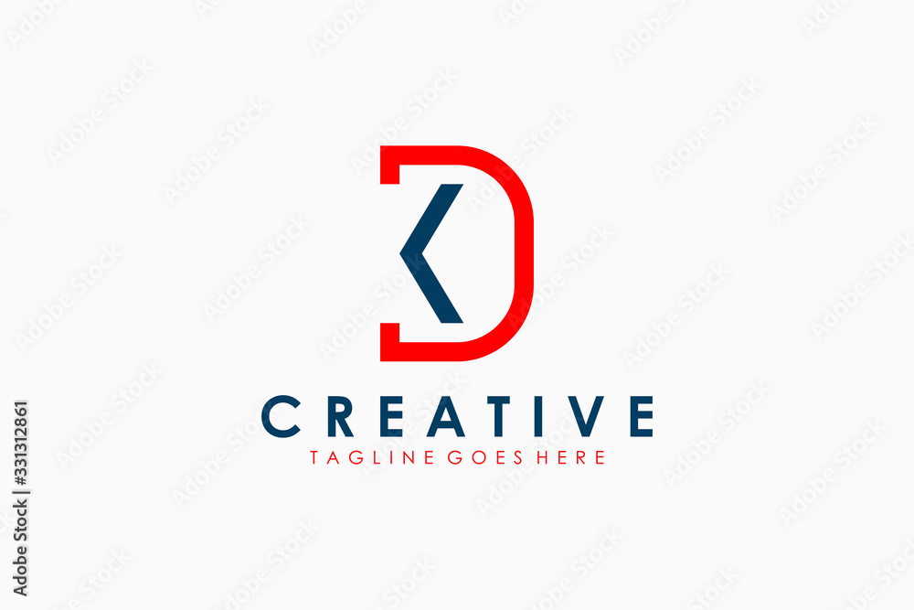 Initial Letter K and D Logo. Flat Line Vector Branding Logo Design Template Element. Initial Letter K and D Logo. Flat Line Vector Branding Logo Design Template Element.