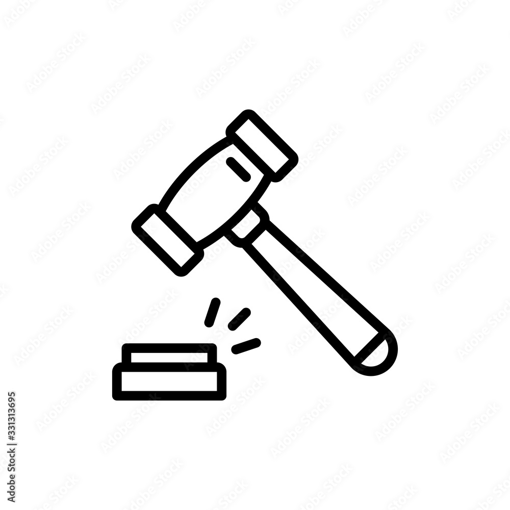 Auction Vector Line Icon Illustration. Auction Vector Line Icon Illustration.