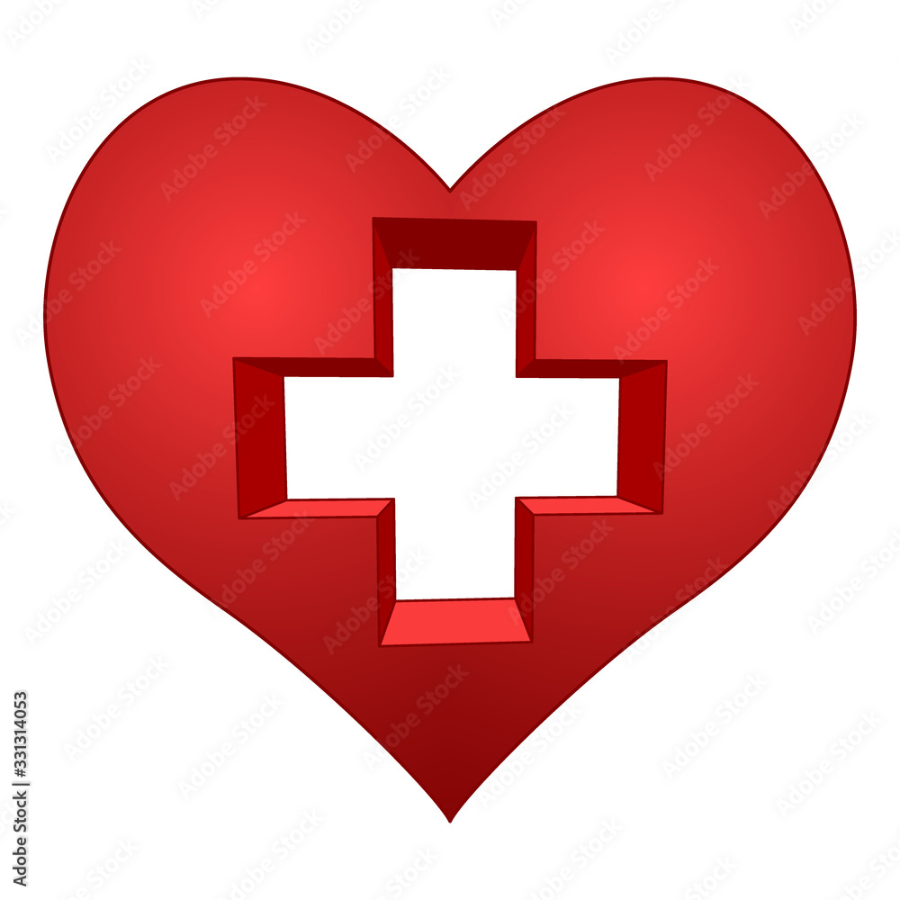 Obraz premium Heart and cross