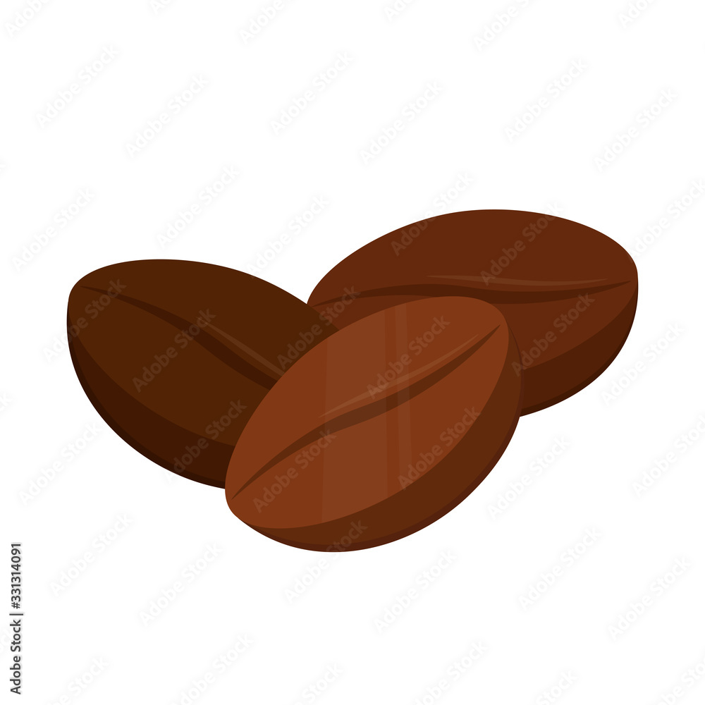 Coffee bean design element for illustration. flat icon. Coffee bean design element for illustration. flat icon.