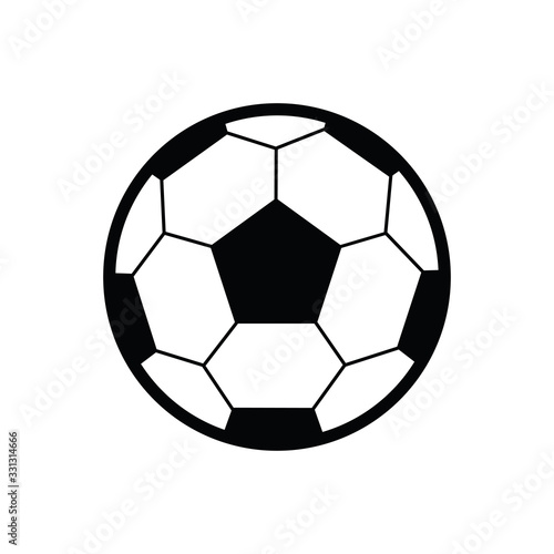 Soccer ball icon. Flat vector illustration with white background