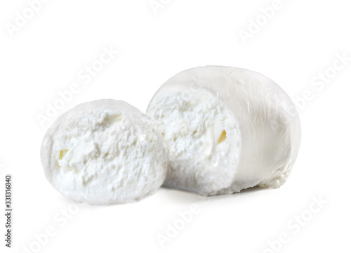 Mozzarella Cheese Ball from Italy – "Boccone" – Isolated on White Background