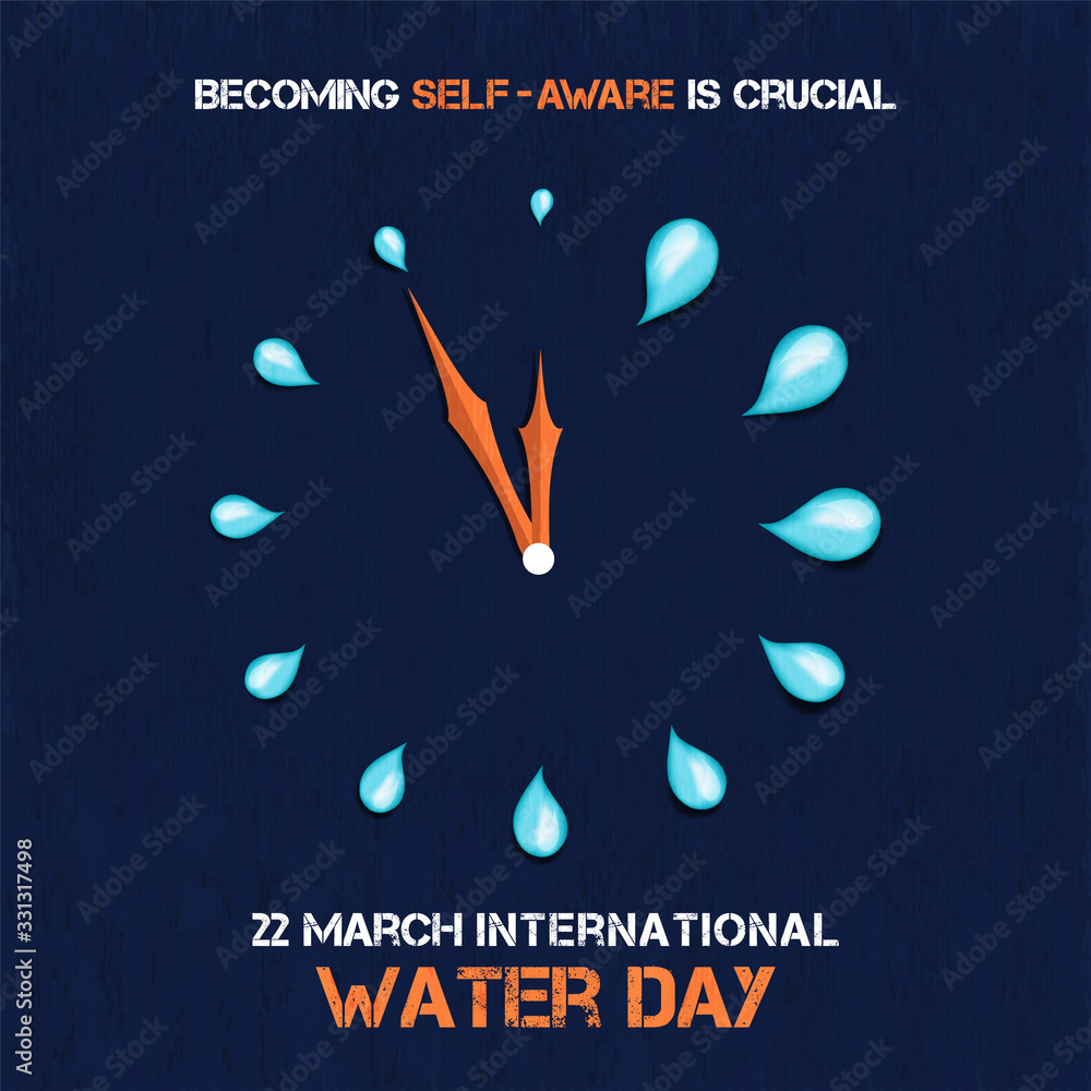 World water day awareness time campaign card - obrazy, fototapety, plakaty 