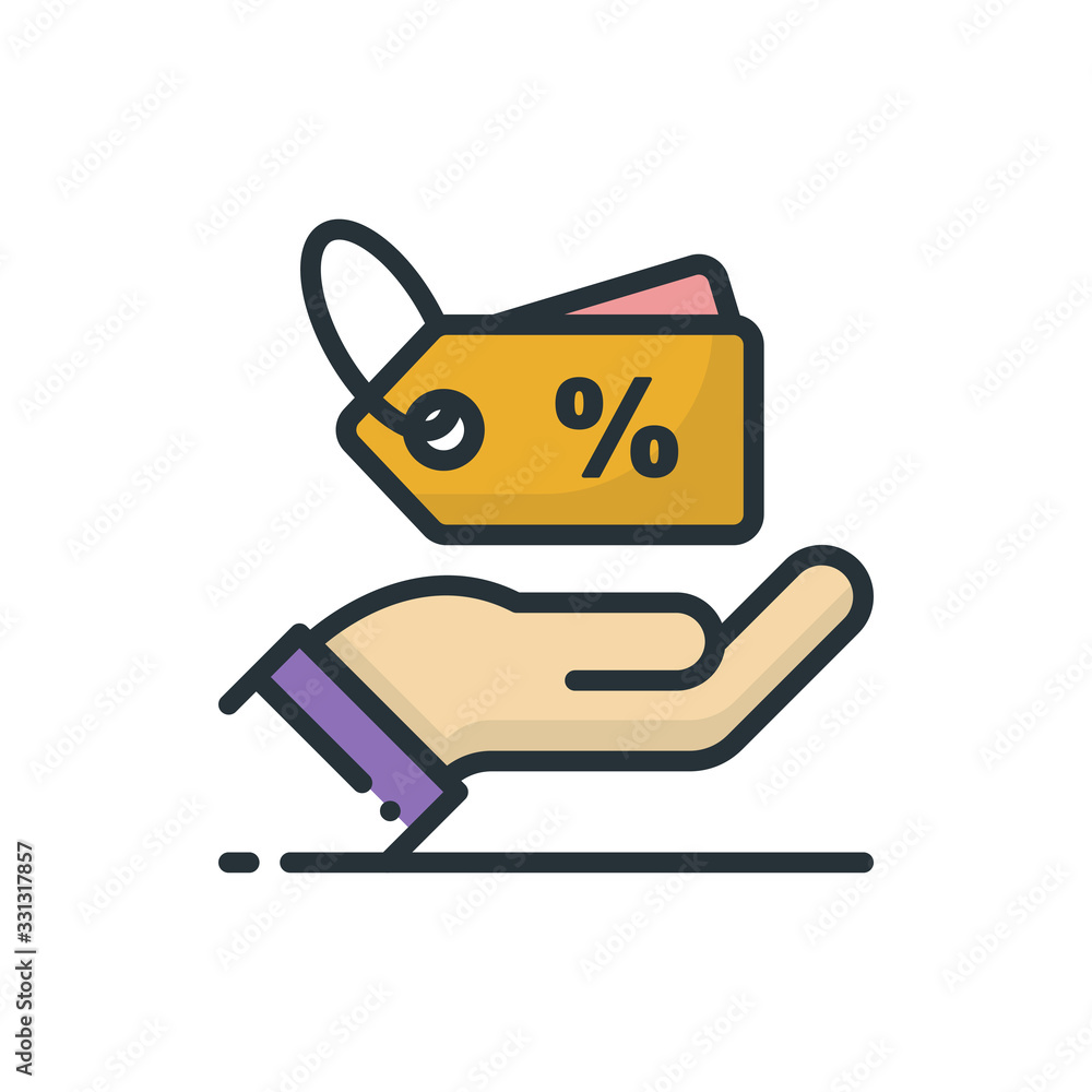 Discount Vector outline Filled Icon Illustration Discount Vector outline Filled Icon Illustration