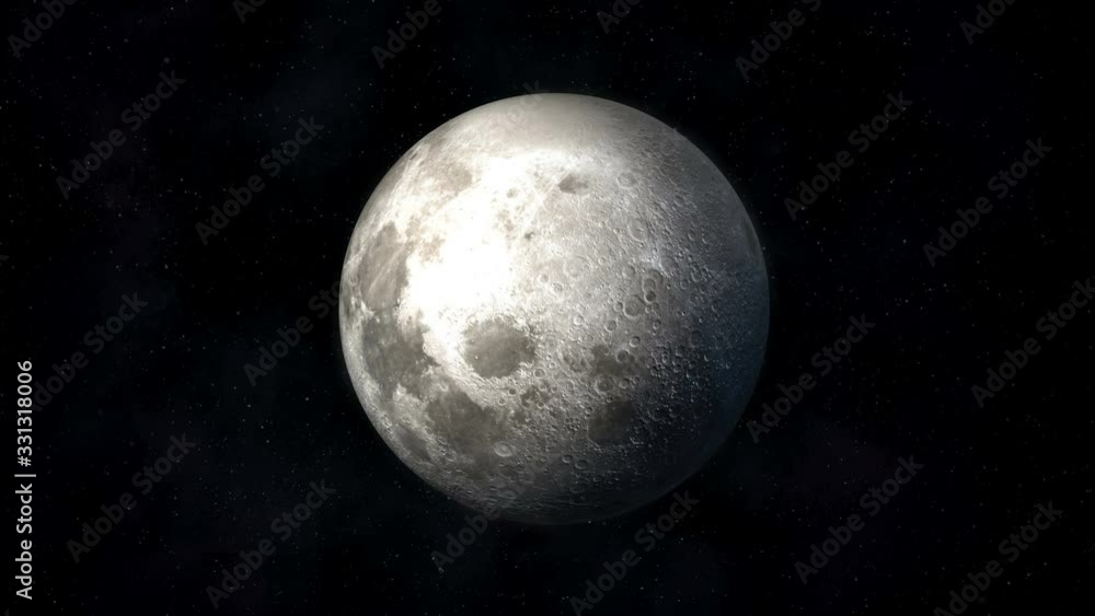 Looping rotation of a realistic moon in space. Looping rotation of a realistic moon in space.