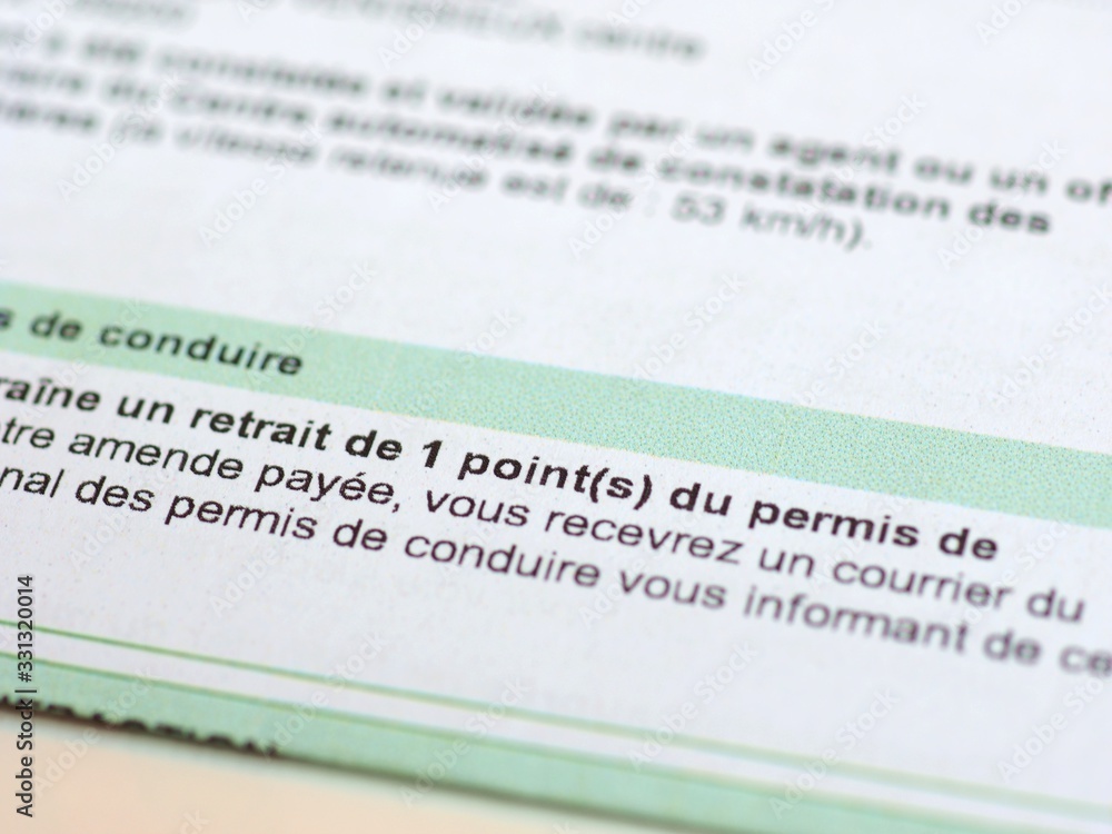 Obraz premium avis de contravention