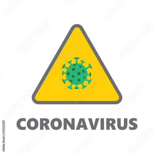 Coronavirus alert sign. Triangle risk icon for pandemic viral spreading.