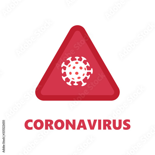 Coronavirus alert sign. Triangle risk icon for pandemic viral spreading.