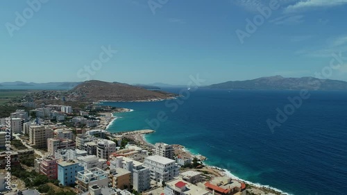 Aerial view of a city on the meditterian photo