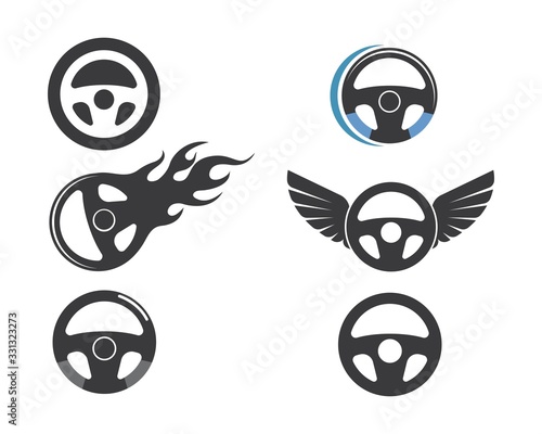 steering wheel logo icon vector illustration