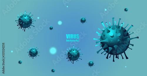 Viral infection. Background image of Coronavirus. Vector.