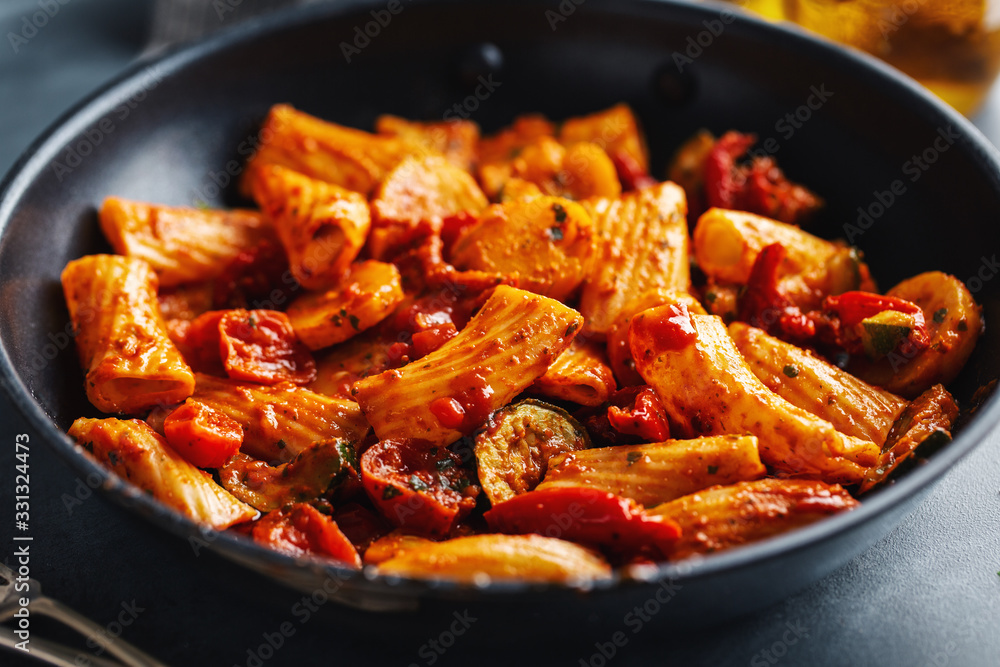Pasta with tomato sauce with vegetables Pasta with tomato sauce with vegetables