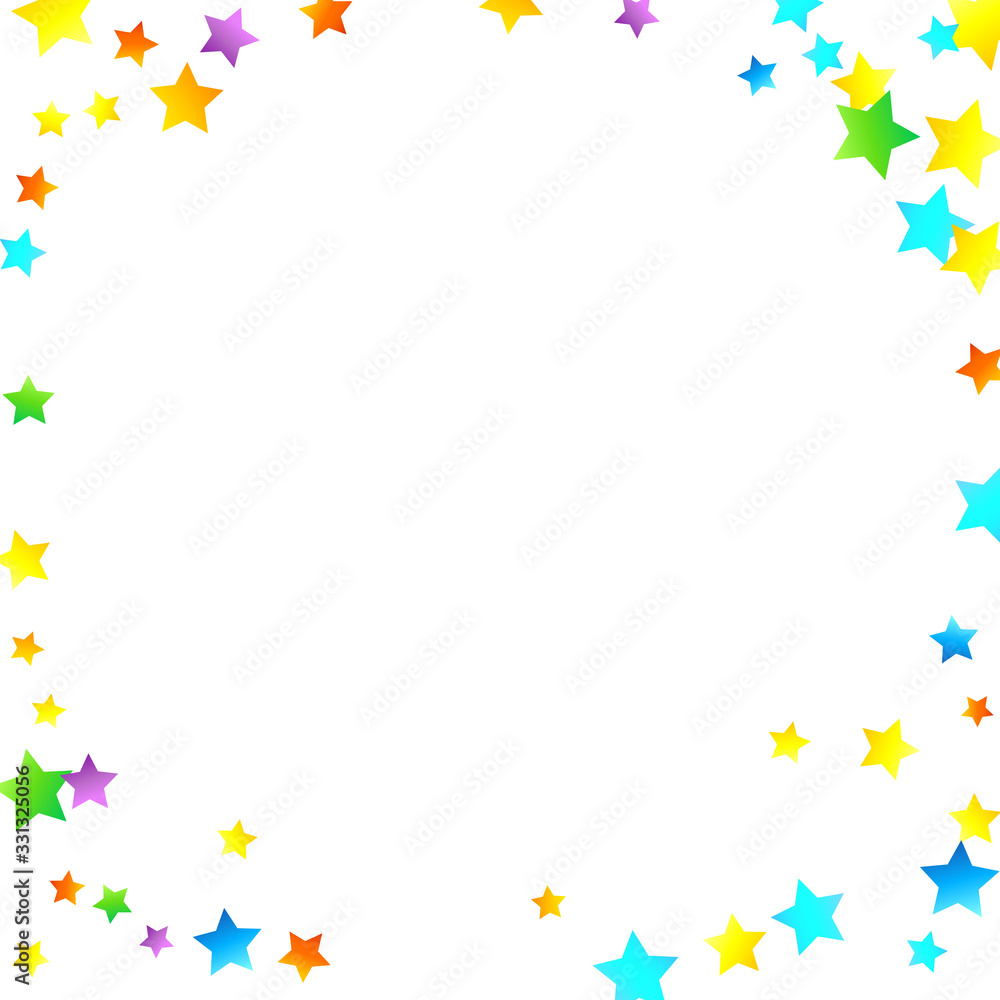 Rainbow Festive Confetti. Carnival Star Falling.
