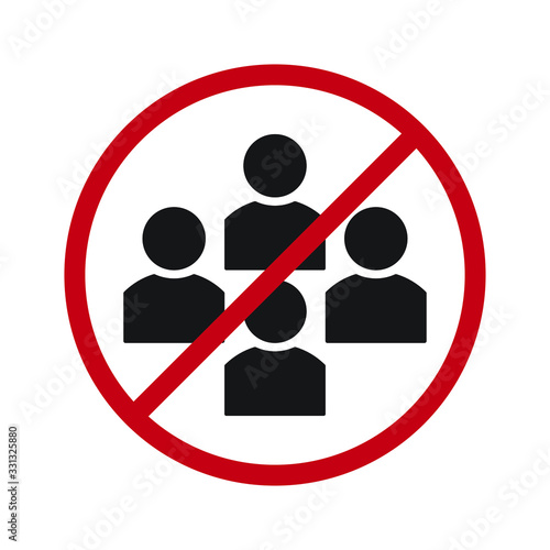 Social distancing avoid crowds icon. Coronavirus or covid-19 protection concept.