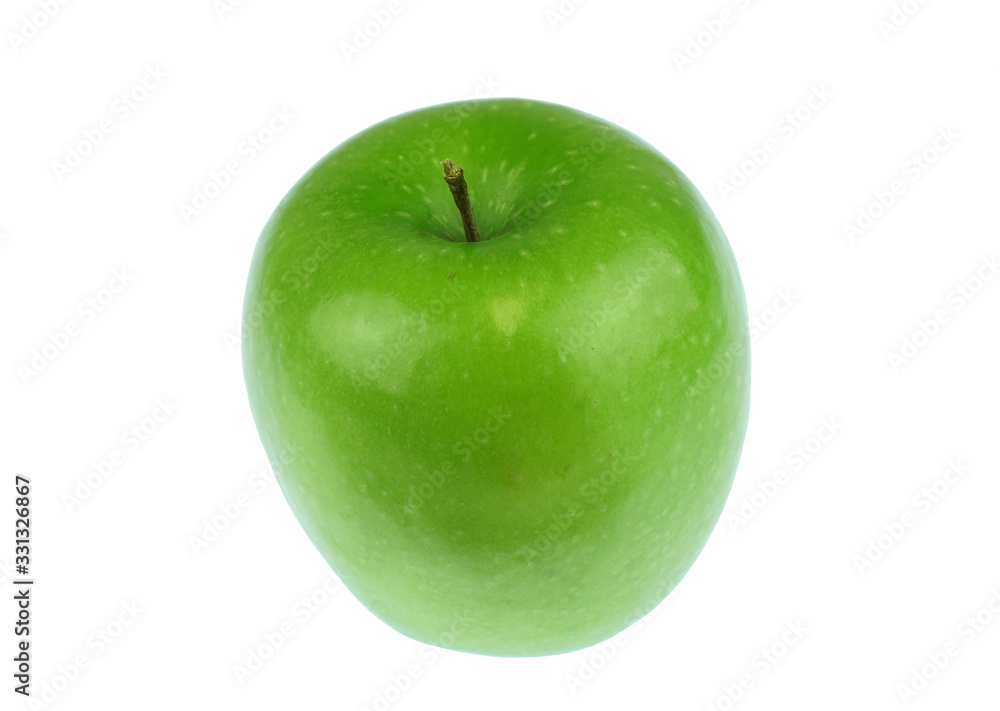 single green apple isolated on white background single green apple isolated on white background