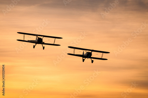 Boeing Stearman at sunset