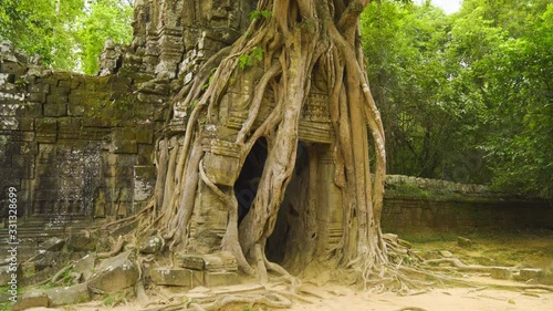 Ancient Abandoned Ruins of Ta Som temple in the Angkor Wat Complex, Siem Reap, Cambodia photo