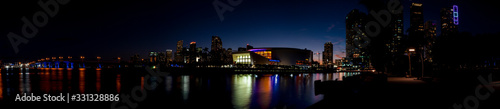 Miami Downtown Skyline and American airlines arena at a beautiful sunset. © ENRIQUE